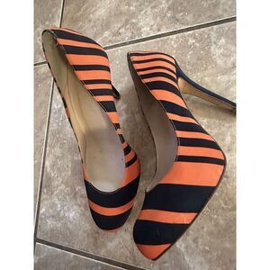 Vigneron Paris 38 Printed Pumps Heels Shoes High Leather Sole Made In Spain